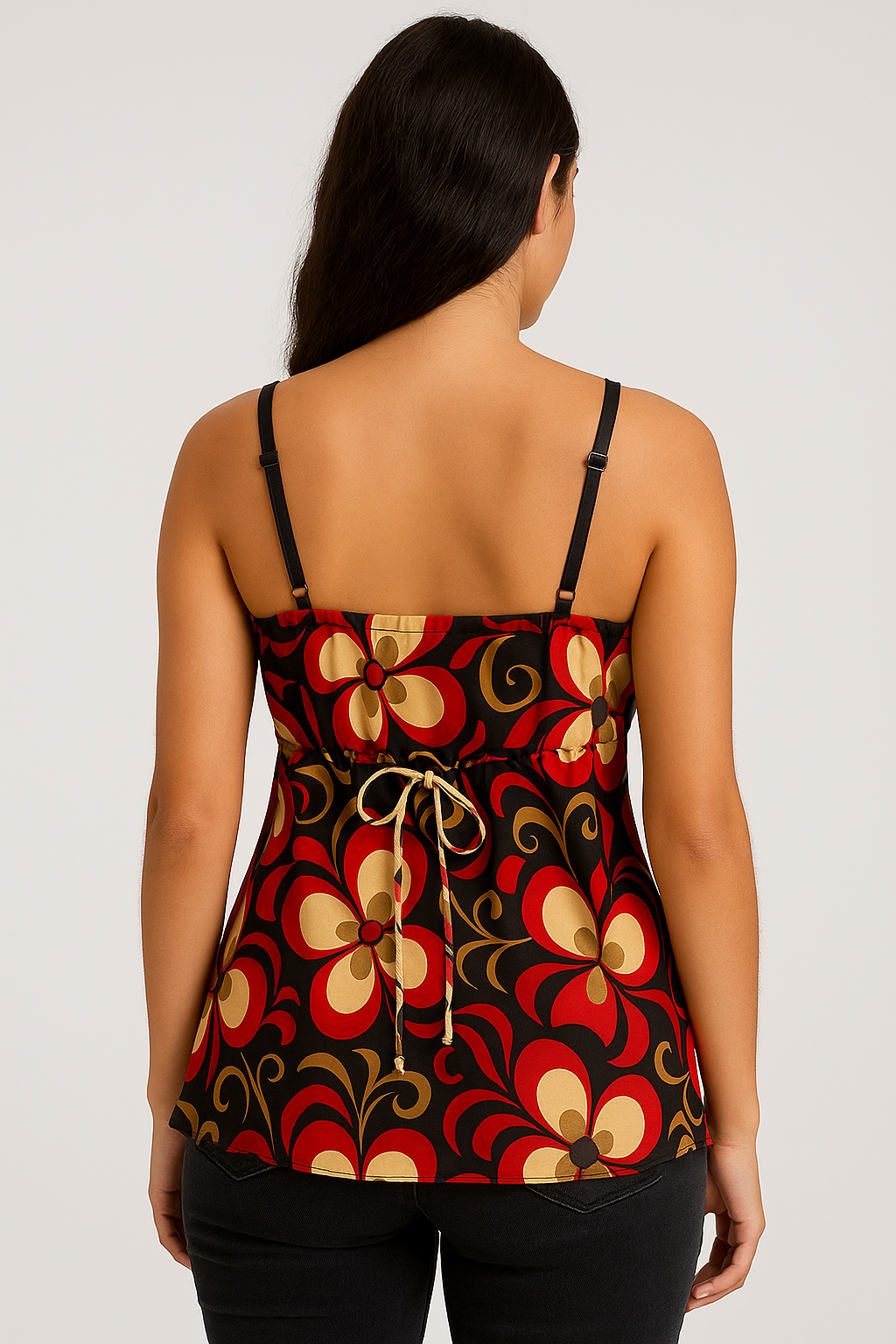 Retro Floral Print Camisole Top