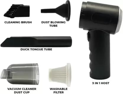 3 in 1 Portable Car Vacuum Cleaner with Blower | USB Rechargeable Wireless Handheld Vacuum for Car, Home, Office, Shops, Traveling & Camping | Reusable, Portable, Rechargeable (3 in 1 Vacuum)