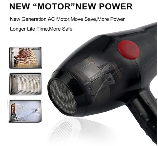 Professional 2000 W High-Torque Hair Dryer for Women & Men – Salon, Parlour & Home Use | Ionic Conditioning | 3 Heat & 2 Speed Settings | Cold Shot | Foldable Handle | Ergonomic Design with Heat Shielding Technology (Black)