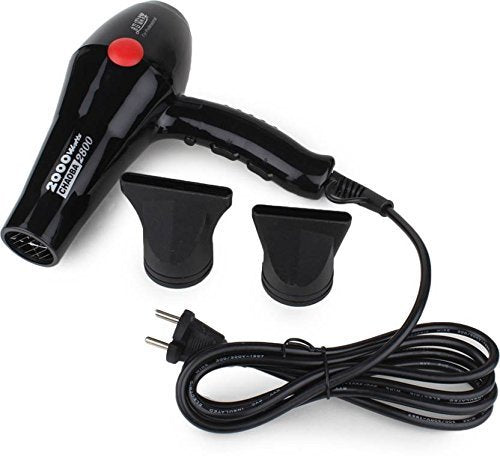Professional 2000 W High-Torque Hair Dryer for Women & Men – Salon, Parlour & Home Use | Ionic Conditioning | 3 Heat & 2 Speed Settings | Cold Shot | Foldable Handle | Ergonomic Design with Heat Shielding Technology (Black)