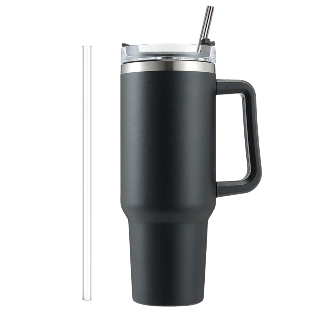Insulated Stainless 40oz Steel Tumbler with Straw | Reusable, Leak-Proof Travel Mug for Home, Office, College, School, Gym & Outdoor Use