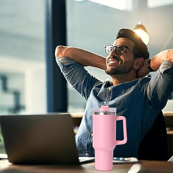 Insulated Stainless 40oz Steel Tumbler with Straw | Reusable, Leak-Proof Travel Mug for Home, Office, College, School, Gym & Outdoor Use