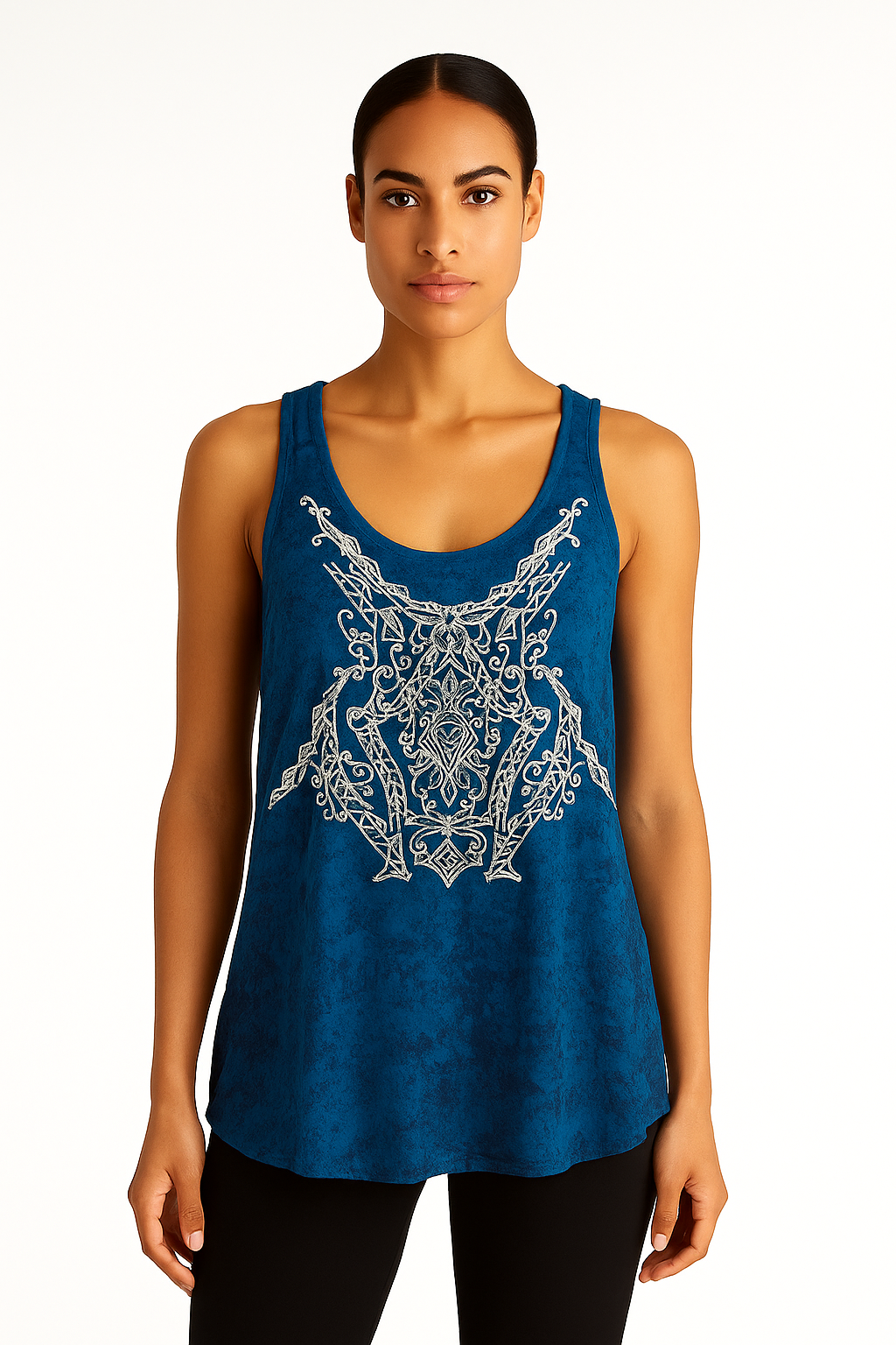 Women’s Sleeveless Embroidered Tank Top | Boho Chic Summer Blouse with Keyhole Back | Casual Ethnic Tunic