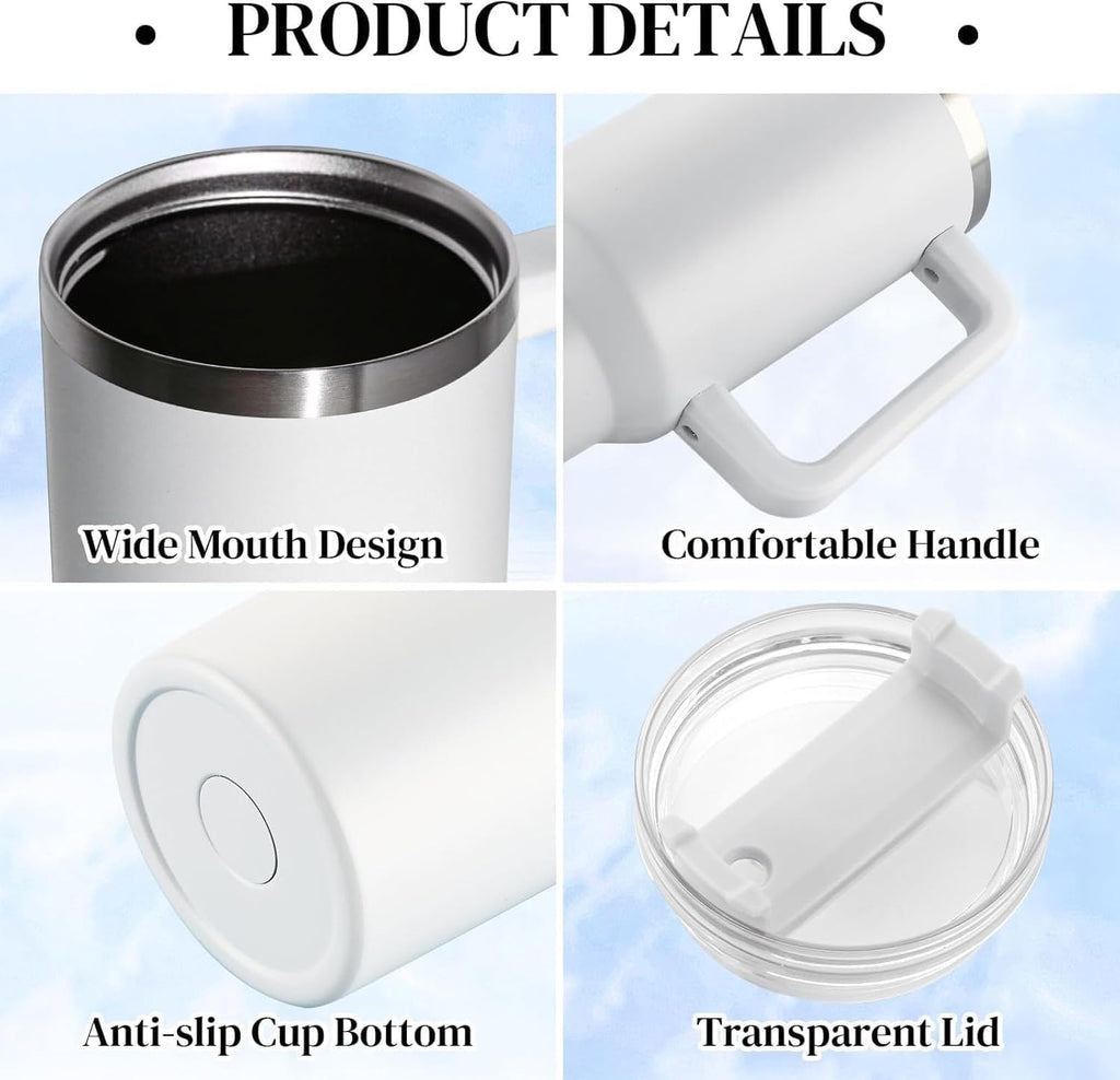 Insulated Stainless 40oz Steel Tumbler with Straw | Reusable, Leak-Proof Travel Mug for Home, Office, College, School, Gym & Outdoor Use