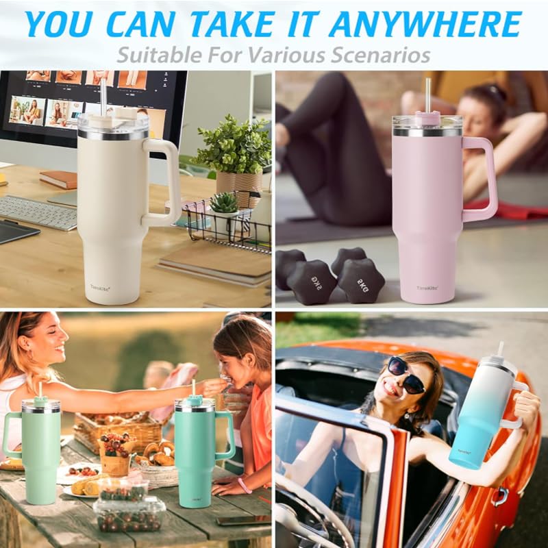 Stanley Quencher H2.0 Tumbler with Handle and Straw 40 oz | Flowstate 3-Position Lid | Cup Holder Compatible for Travel | Insulated Stainless Steel Cup | BPA-Free | Printed Black Marble Edition