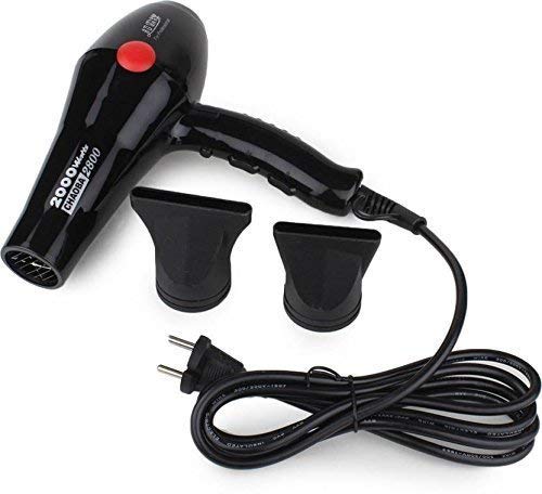 Professional 2000 W High-Torque Hair Dryer for Women & Men – Salon, Parlour & Home Use | Ionic Conditioning | 3 Heat & 2 Speed Settings | Cold Shot | Foldable Handle | Ergonomic Design with Heat Shielding Technology (Black)
