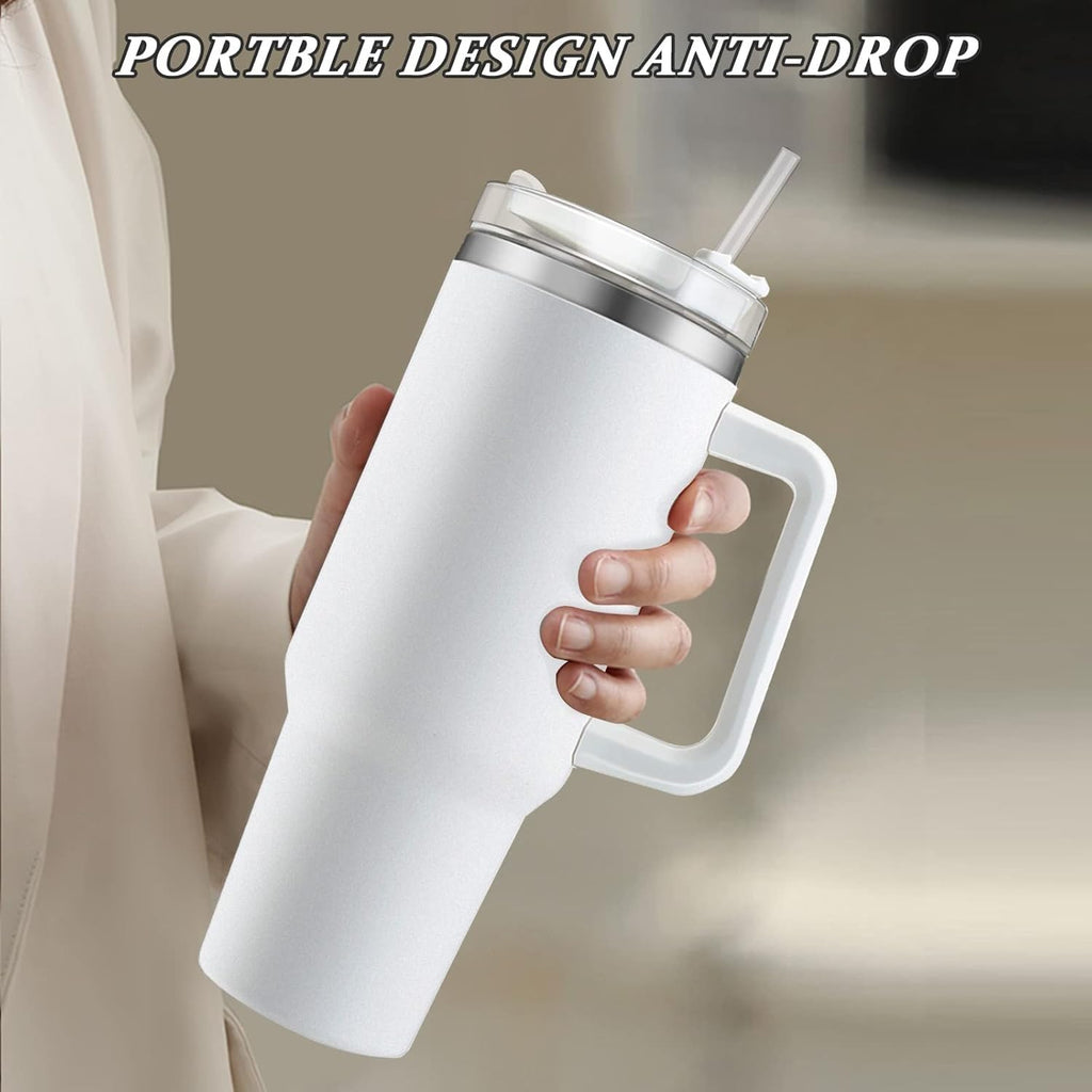 Insulated Stainless 40oz Steel Tumbler with Straw | Reusable, Leak-Proof Travel Mug for Home, Office, College, School, Gym & Outdoor Use