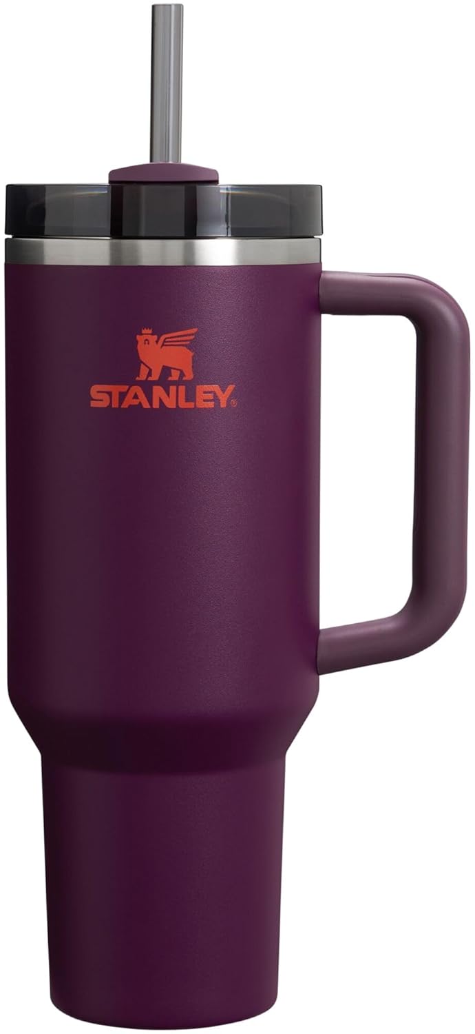 Stanley Quencher H2.0 Tumbler with Handle and Straw 40 oz | Flowstate 3-Position Lid | Cup Holder Compatible for Travel | Insulated Stainless Steel Cup | BPA-Free | Printed Black Marble Edition