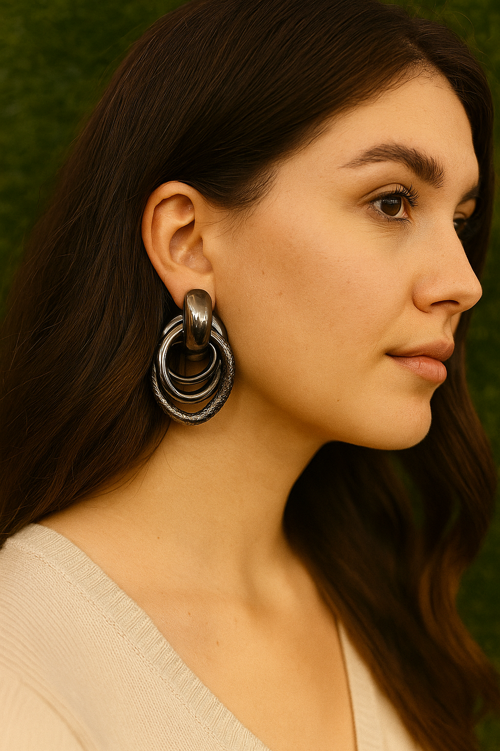 Bold Hoop Dangle Earrings for Women – Chunky Multi-Ring Statement Earrings | Retro Vintage Style Jewelry for Party, Office & Casual Wear