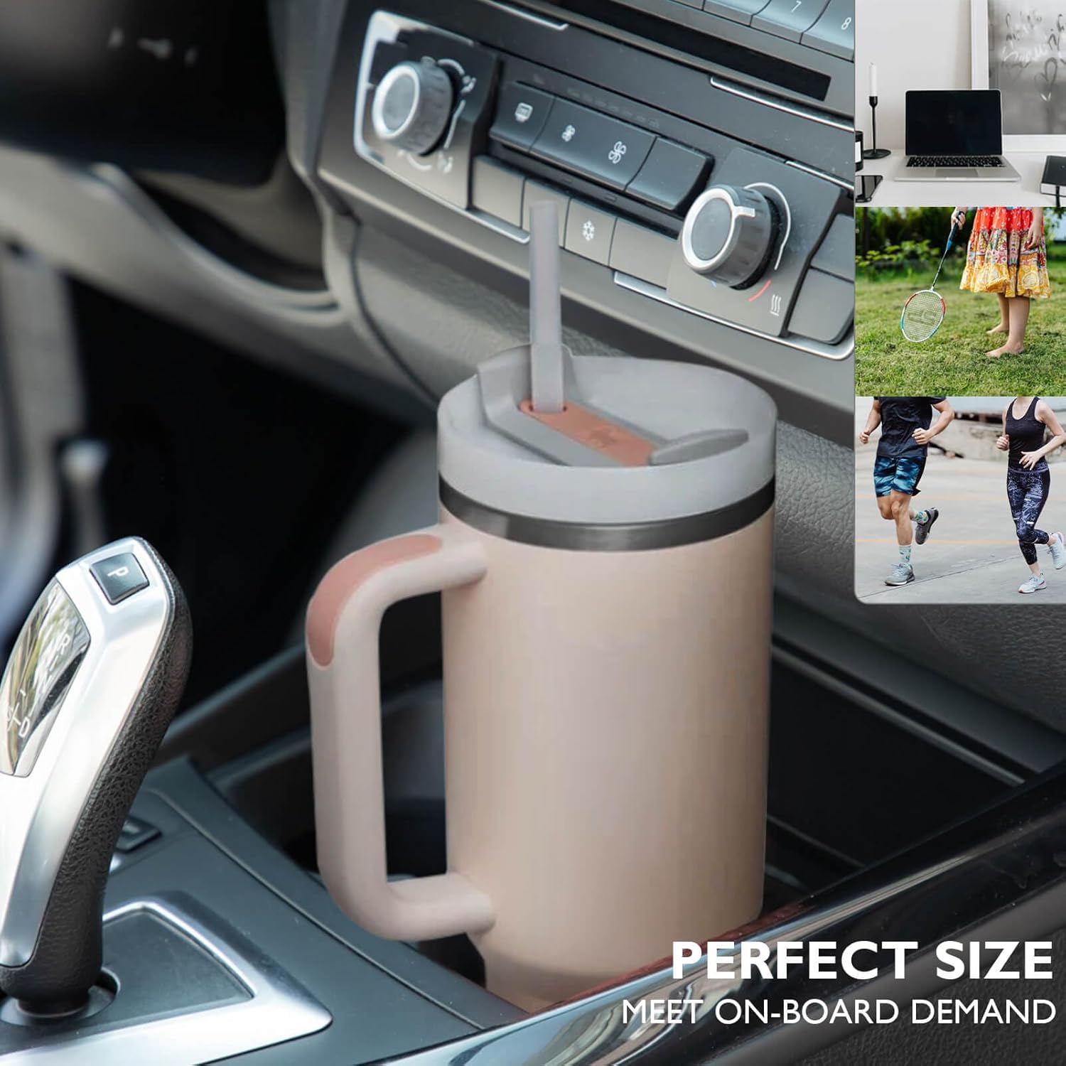 Insulated Stainless 40oz Steel Tumbler with Straw | Reusable, Leak-Proof Travel Mug for Home, Office, College, School, Gym & Outdoor Use