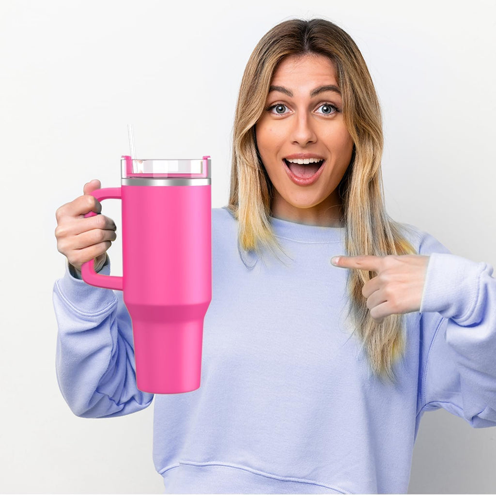 Insulated Stainless 40oz Steel Tumbler with Straw | Reusable, Leak-Proof Travel Mug for Home, Office, College, School, Gym & Outdoor Use
