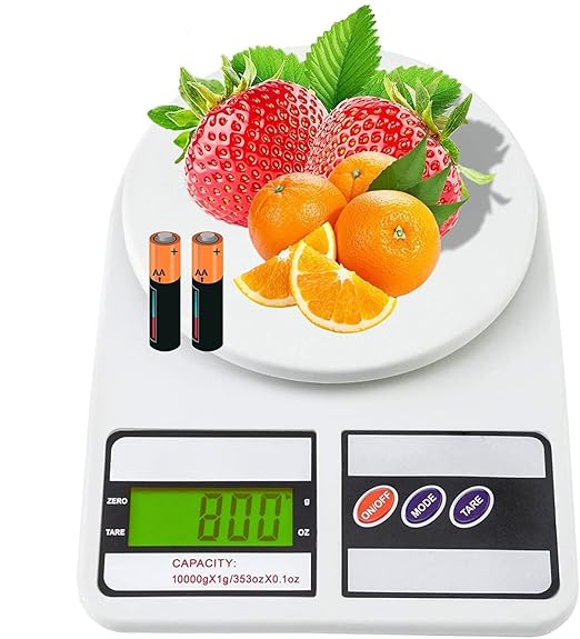 Digital Kitchen Weighing Scale 10Kg – LCD Display, 1-Year Warranty, Precision Weight Machine for Cooking, Baking, Diet, Shop & Home Use