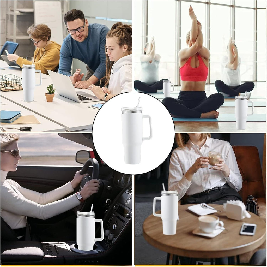 Insulated Stainless 40oz Steel Tumbler with Straw | Reusable, Leak-Proof Travel Mug for Home, Office, College, School, Gym & Outdoor Use