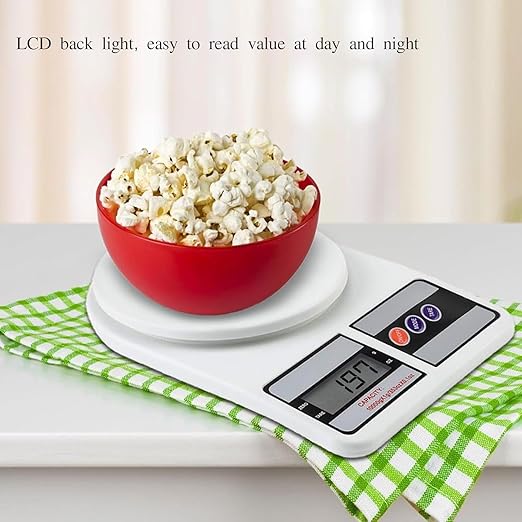 Digital Kitchen Weighing Scale 10Kg – LCD Display, 1-Year Warranty, Precision Weight Machine for Cooking, Baking, Diet, Shop & Home Use