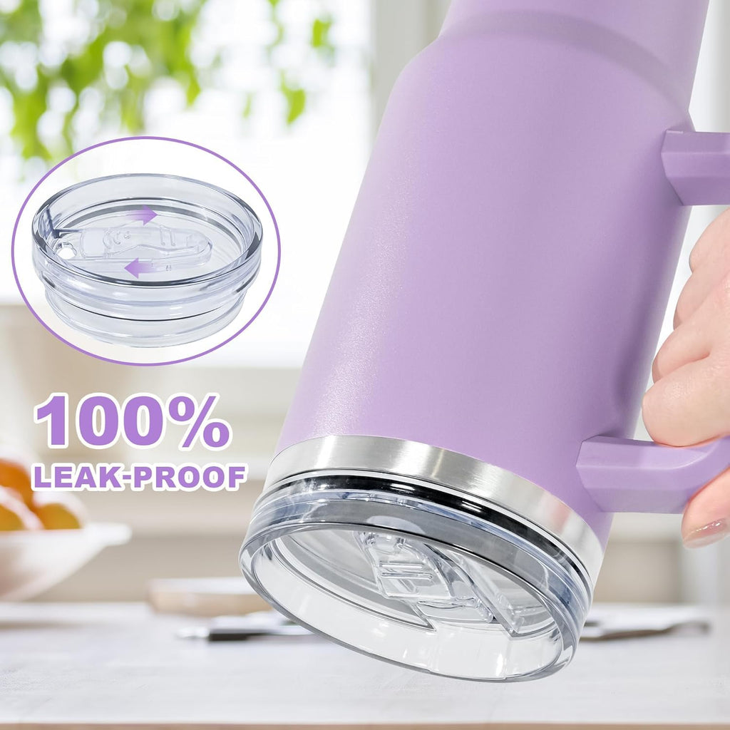 Insulated Stainless 40oz Steel Tumbler with Straw | Reusable, Leak-Proof Travel Mug for Home, Office, College, School, Gym & Outdoor Use