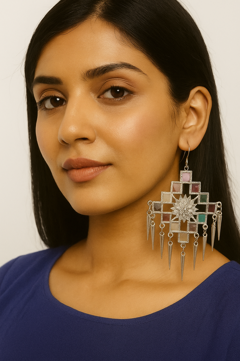 Geometric Statement Dangle Earrings