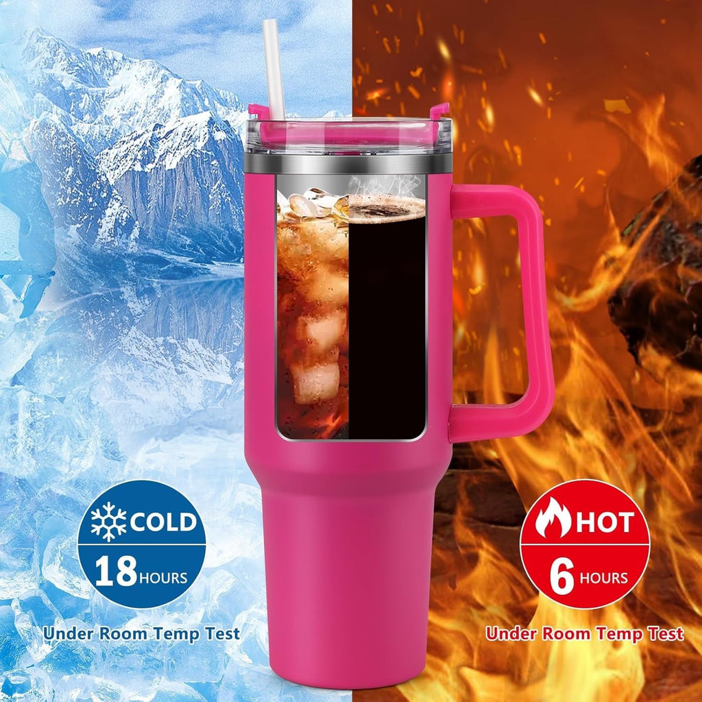 Insulated Stainless 40oz Steel Tumbler with Straw | Reusable, Leak-Proof Travel Mug for Home, Office, College, School, Gym & Outdoor Use