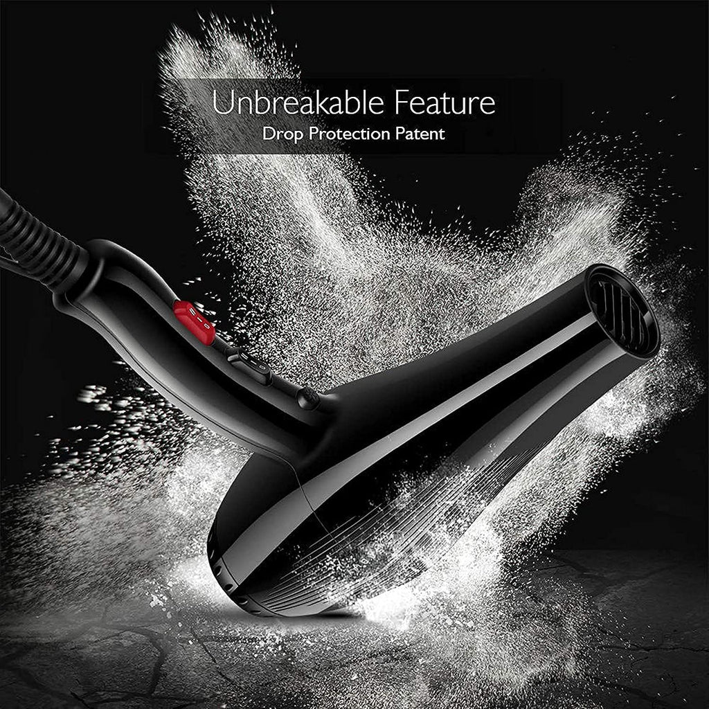 Professional 2000 W High-Torque Hair Dryer for Women & Men – Salon, Parlour & Home Use | Ionic Conditioning | 3 Heat & 2 Speed Settings | Cold Shot | Foldable Handle | Ergonomic Design with Heat Shielding Technology (Black)