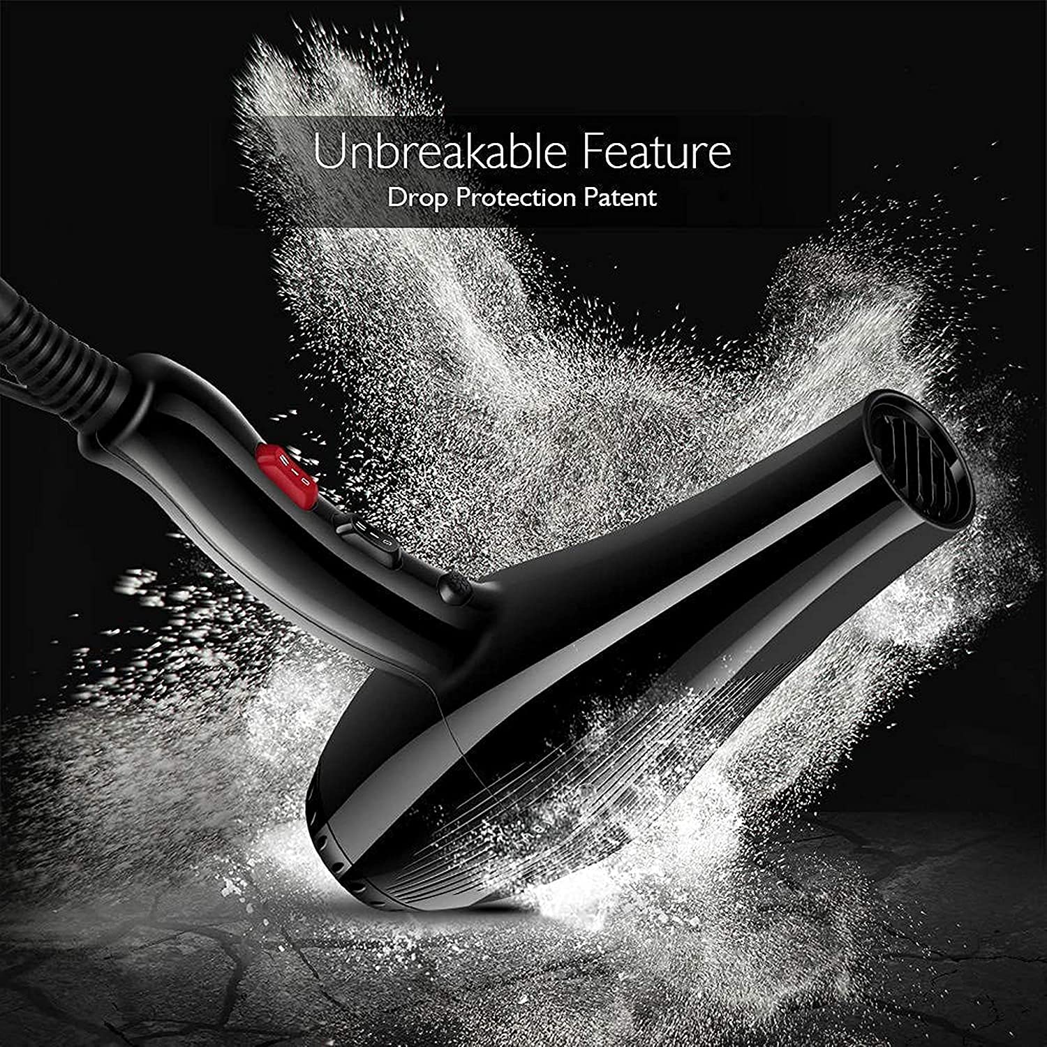 Professional 2000 W High-Torque Hair Dryer for Women & Men – Salon, Parlour & Home Use | Ionic Conditioning | 3 Heat & 2 Speed Settings | Cold Shot | Foldable Handle | Ergonomic Design with Heat Shielding Technology (Black)