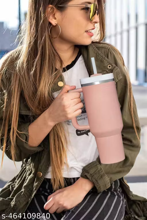 Insulated Stainless 40oz Steel Tumbler with Straw | Reusable, Leak-Proof Travel Mug for Home, Office, College, School, Gym & Outdoor Use